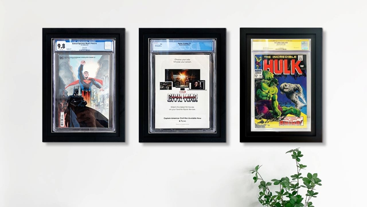 comic book showcase displays 